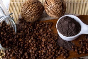 Coffee skin scrub for spa.